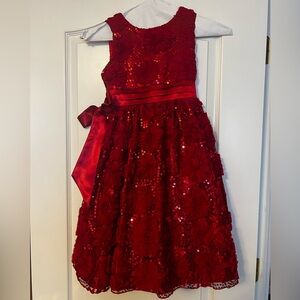 Elegant Red Kids Dress Size 5